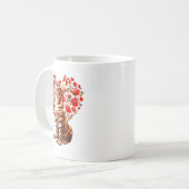 Mug Bengal Cat Valentines Day Floral Heart Design For  (Devant gauche)