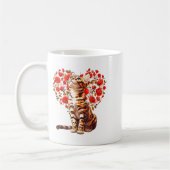 Mug Bengal Cat Valentines Day Floral Heart Design For  (Gauche)