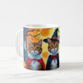 Mug Bengal Chats Citrouille Halloween drôle (Devant gauche)
