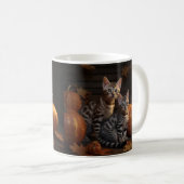 Mug Bengal Kitten Automne Citrouille de plaisir (Devant droit)