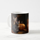 Mug Bengal Kitten Automne Citrouille de plaisir (Devant gauche)