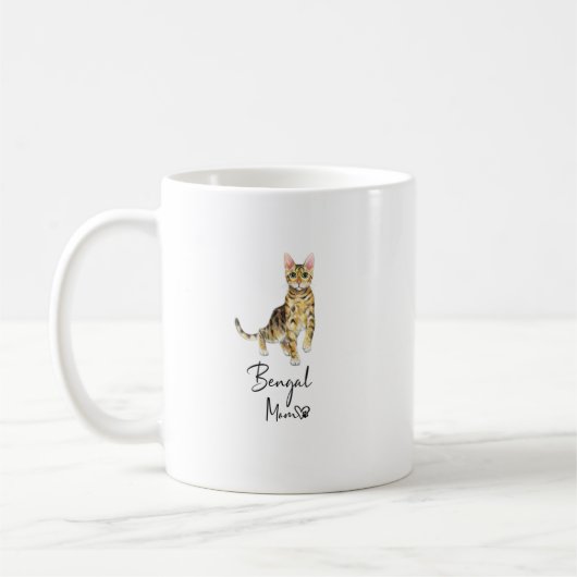 Mug Bengale Maman mignonne Chat Mère Kitten Girl Cadea (Gauche)