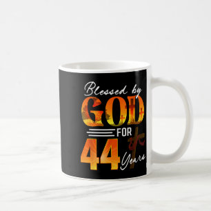 Mug Béni par Dieu pendant 44 ans Cadeau 44e anniversai