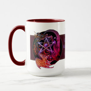 Mug Béni Soit Art Nouveau Pentacle Dragon