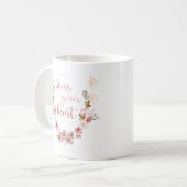 Mug Bénissez votre coeur (fleurs roses) (Devant gauche)