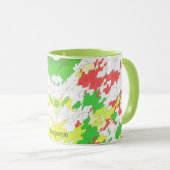 Mug BENJAMIN ~ Blanc Vert Rouge Rouge Jaune NOËL (Devant droit)