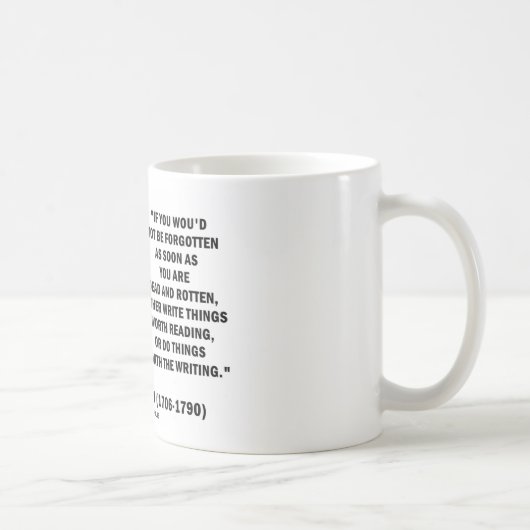 Mug Benjamin Franklin ne pas être oublié lisant (Droite)