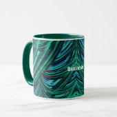 Mug BENJAMIN ~ Zany 3D Fractal ~ Bleu et vert (Devant gauche)