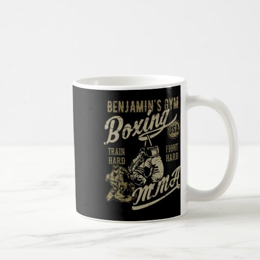 Mug Benjamin's Gym Boxing Mixed martial art Retro Desi (Droite)