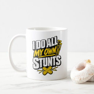 Mug Béquilles d'os cassé Humour Je fais toutes mes pro