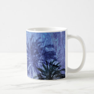 Mug Bercelona Blue Palm tree Grunge Design Art numériq