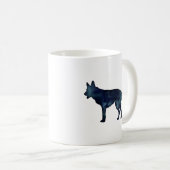 Mug Berger allemand noir Aquarelle Silhouette (Devant droit)