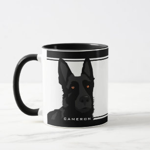 Mug Berger Allemand Noir Et Blanc Nom Personnalisé
