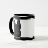 Mug Berger Allemand Noir Et Blanc Nom Personnalisé (Devant gauche)