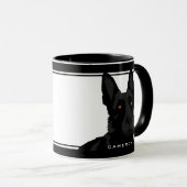 Mug Berger Allemand Noir Et Blanc Nom Personnalisé (Devant droit)