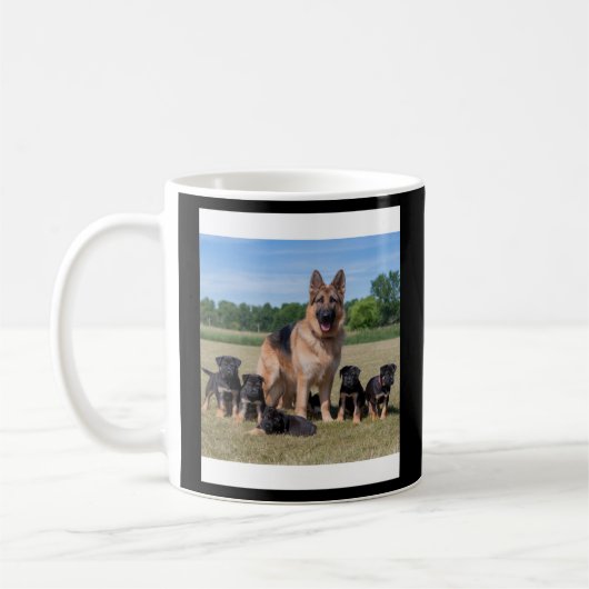 Mug Berger Allemand Personnalisable avec des Chiots Ad (Gauche)