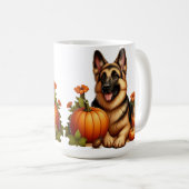 Mug Berger allemand reposant avec Citrouilles et fleur (Devant droit)