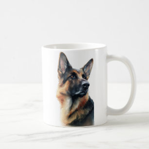 Mug Berger allemand tourne la tête aquarelle