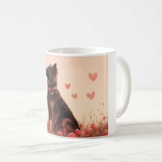 Mug Berger anatolien avec Rose - Saint-Valentin (Devant droit)