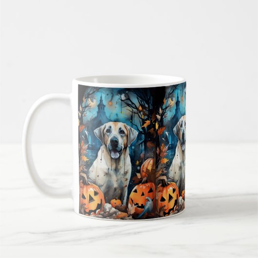 Mug Berger Anatolien D'Halloween Avec Peur Citrouille (Gauche)