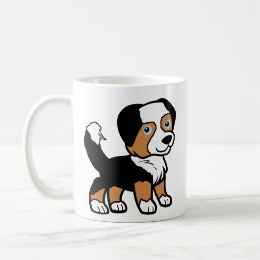 Mug Berger Australien Tri Noir Dessin Animé Avec Queue (Gauche)