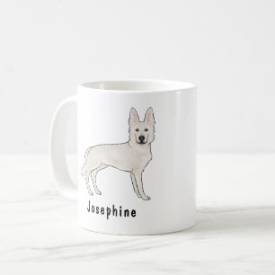 Mug Berger Blanc Suisse Blanc GSD Chien Mignon Avec No