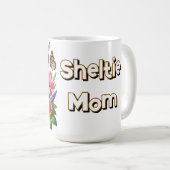 Mug Berger des Shetland avec Fleurs et Papillons (Devant droit)