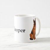 Mug Berger rouge et noir allemand GSD (Devant droit)