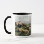 Mug Bergère avec des moutons dans un paysage (Gauche)