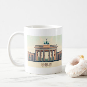 Mug Berlin Allemagne Porte de Brandebourg Pastel Voyag