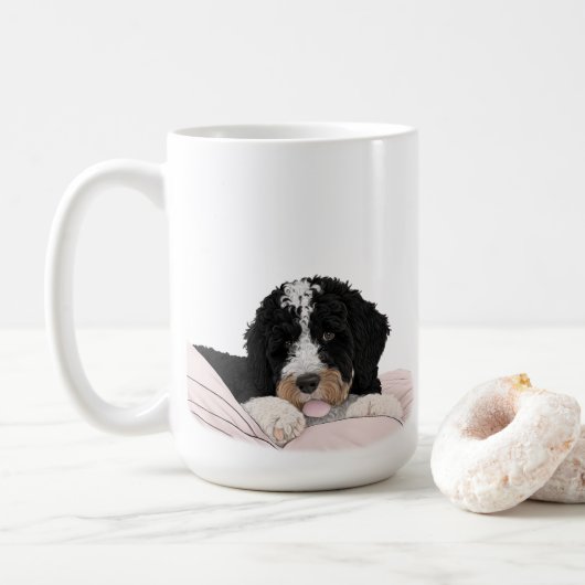Mug Bernedoodle Bernese Chien Maman Café Thé cadeau (Avec donut)