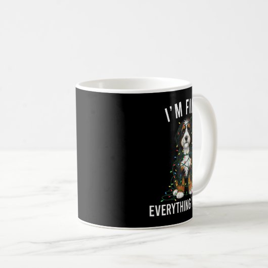 Mug Bernedoodle Christmas I'm Fine Everything Is Fine  (Devant droit)
