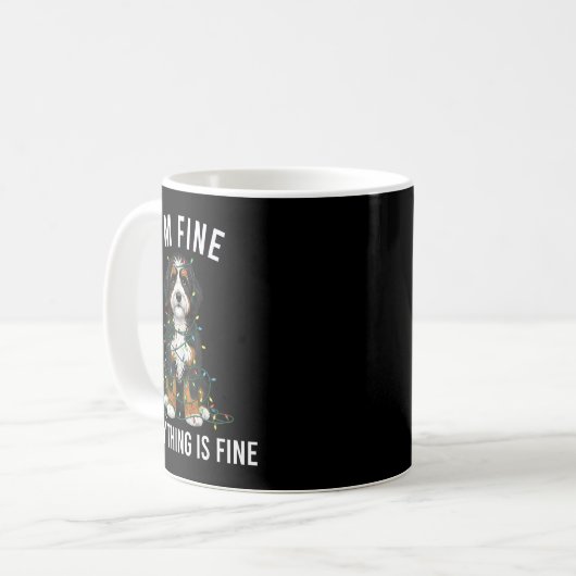 Mug Bernedoodle Christmas I'm Fine Everything Is Fine  (Devant gauche)