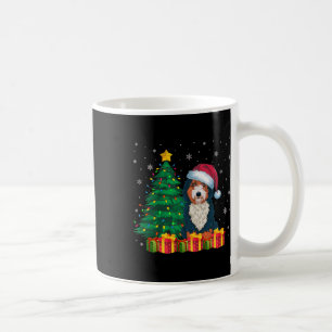 Mug Bernedoodle laid Santa Hat lumières de Noël Chien