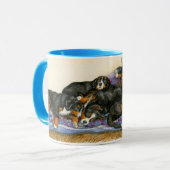 Mug Berners sur un édredon (Devant gauche)