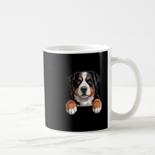 Mug Bernese Mountain Dog Funny Peeking Cket Berner Pup (Droite)