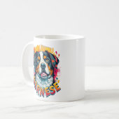 Mug Bernese Mountain Dog Head Vibré couleur éclaboussu (Devant gauche)