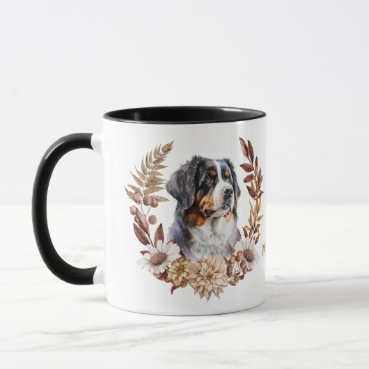 Mug Bernese Mountain Dog - Wreath d'automne (Gauche)