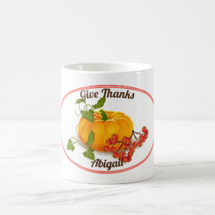 Mug Berries citrouilles et feuilles verts tombent Than