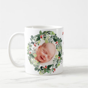 Mug Berries d'hiver Joyeux Noël Photo personnalisée