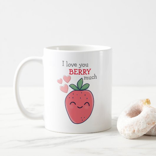 Mug Berry drôle Je t'aime (Avec donut)