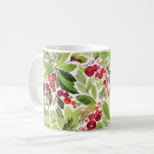 Mug Berry Holly Festive et aquarelle À feuillage persi (Devant gauche)