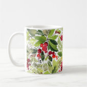 Mug Berry Holly Festive et aquarelle À feuillage persi (Gauche)