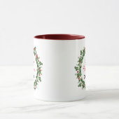 Mug Berry Rouge personnalisé Noël Holly (Centre)