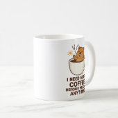 Mug Besoin de café avant de prédire quoi que ce soit J (Devant droit)