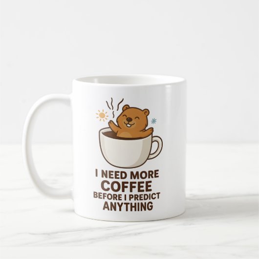 Mug Besoin de café avant de prédire quoi que ce soit J (Gauche)