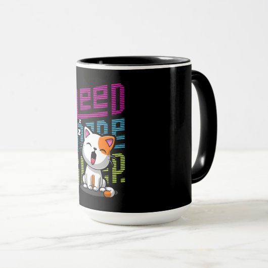 Mug Besoin de plus de sommeil | Funny Cat expression d (Devant droit)