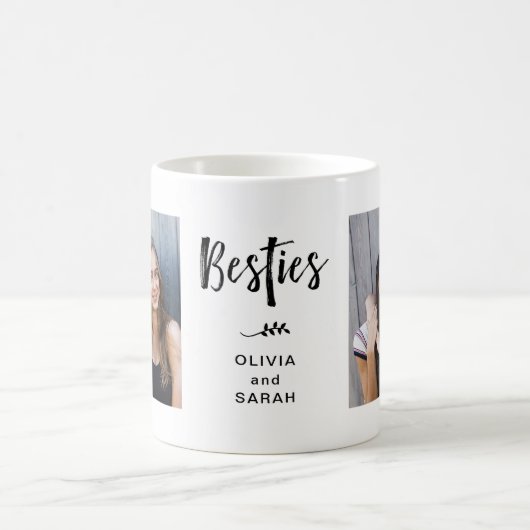 Mug Besoins | Best Friends Deux photos et Texte Modern (Centre)