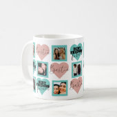 Mug BEST AMIS Photo Collage Turquoise & rose (Devant gauche)