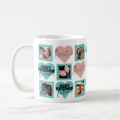 Mug BEST AMIS Photo Collage Turquoise & rose (Gauche)